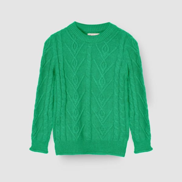 Stylish Green Themed Girls Sweater
