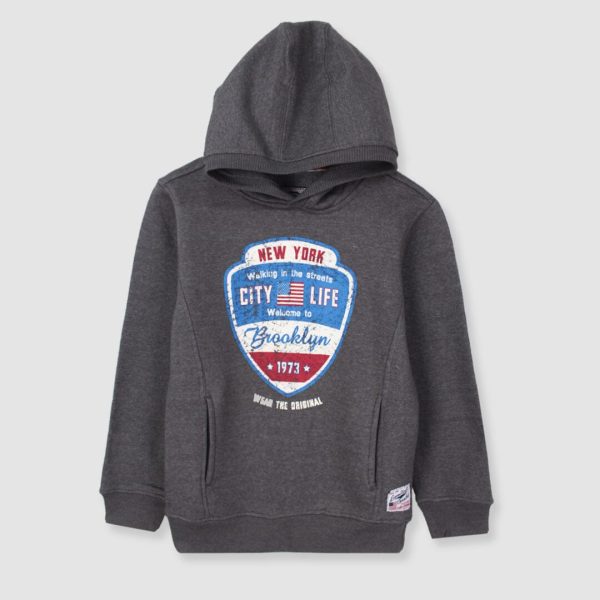 Attractive Grey Themed Hoodie For Boys
