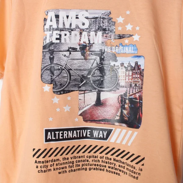 Acute Peach Themed Boys T-Shirt