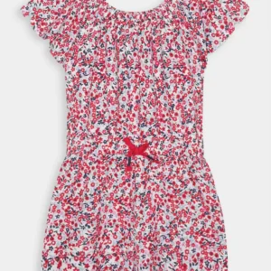 Girls’ Floral Print Short Sleeve Rompe