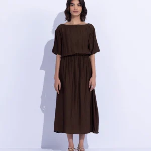 Brown Relaxed Fit Midi